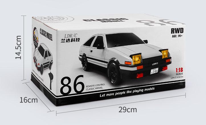 RC Toyota AE86 1/18 Classic Black and White Remote Control Car Popup Light Flip Light Drift RC Car - Drift RC Model