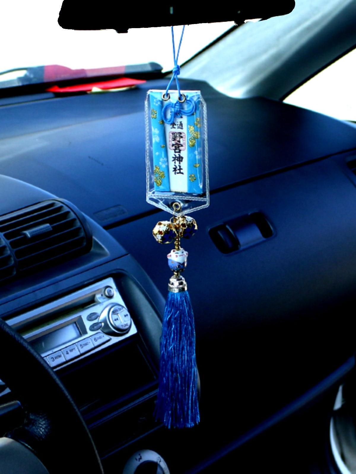 Japanese Car Rear View Mirror Traffic Safety Amulet Travel Safe Driving Pendant Good Luck Cherry Blossom Bell - Drift RC Model