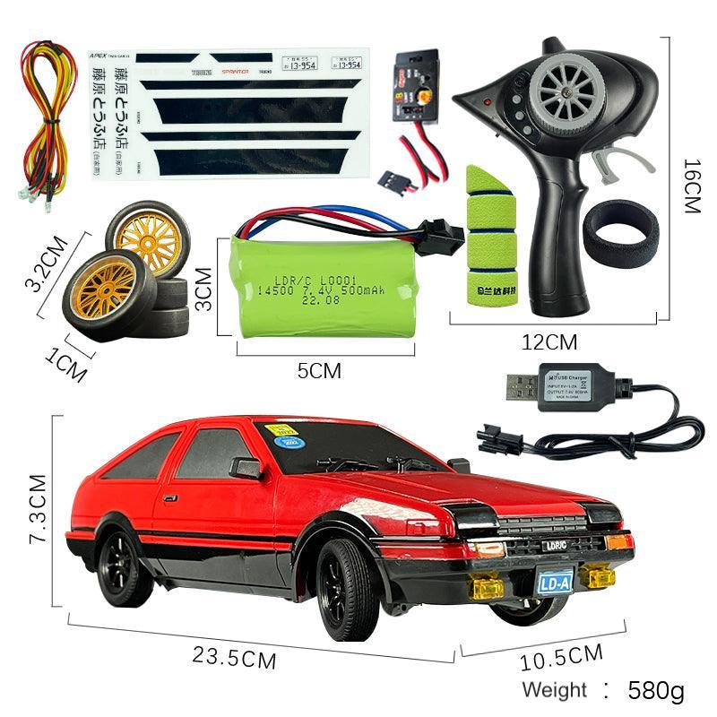 RC Toyota AE86 1/18 Classic Black and White Remote Control Car Popup Light Flip Light Drift RC Car - Drift RC Model