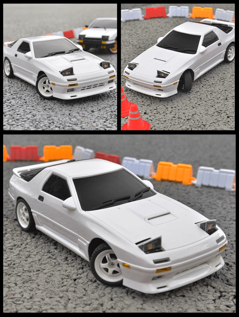 RC Mazda Red RX-7 1/18 Classic Remote Control Car Popup Light Flip Light Drift RC Car - Drift RC Model