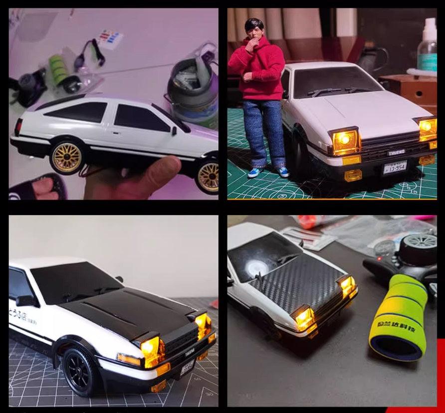 RC Toyota AE86 1/18 Classic Black and White Remote Control Car Popup Light Flip Light Drift RC Car - Drift RC Model