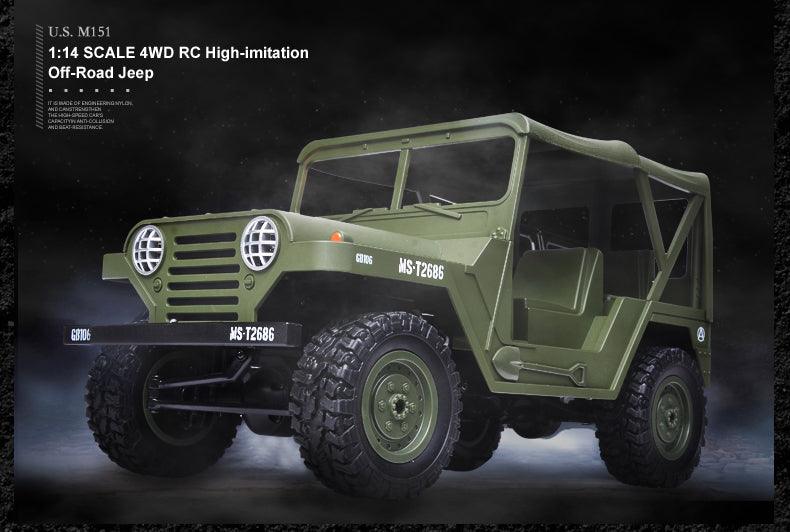 Henglong Remote Control Electric Off-road Climbing Car Four-wheel Drive American Jeep Toy Car Model RC Car - Drift RC Model