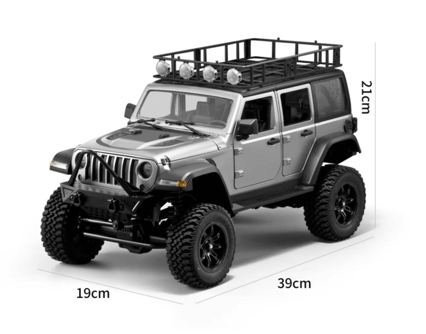 MN128 Wrangler Gray RC Remote Control Climbing Four-wheel Drive Professional Off-road Vehicle - Drift RC Model