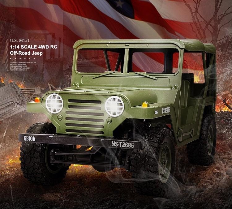 Henglong Remote Control Electric Off-road Climbing Car Four-wheel Drive American Jeep Toy Car Model RC Car - Drift RC Model