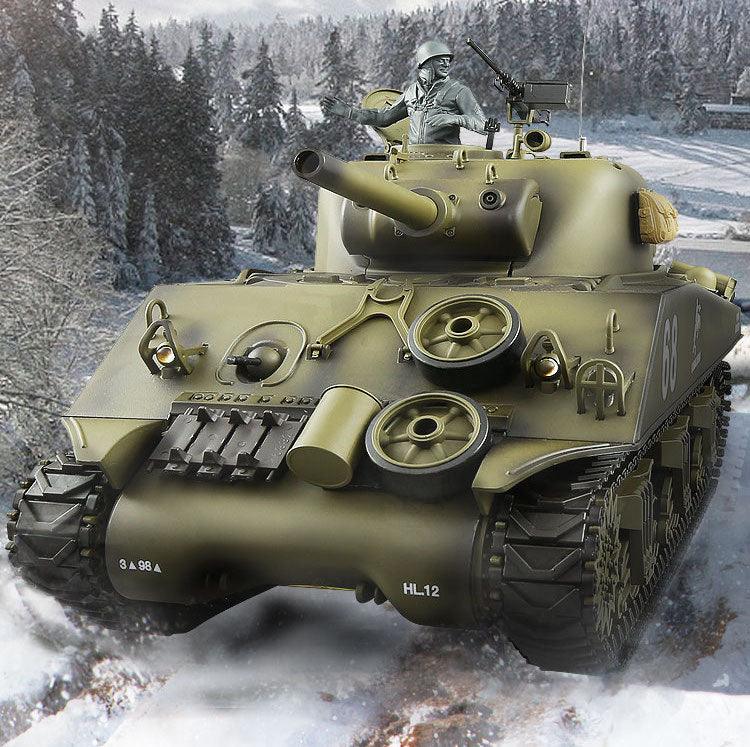 Henglong Remote Control Tank Sherman Metal Four-wheel Drive Off-road Vehicle Electric Charging Battle Tank - Drift RC Model