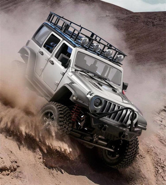 MN128 Wrangler Gray RC Remote Control Climbing Four-wheel Drive Professional Off-road Vehicle - Drift RC Model