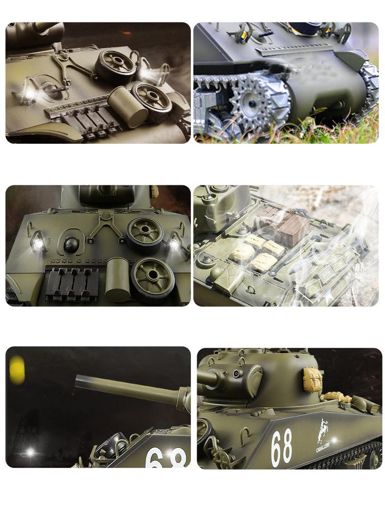 Henglong Remote Control Tank Sherman Metal Four-wheel Drive Off-road Vehicle Electric Charging Battle Tank - Drift RC Model