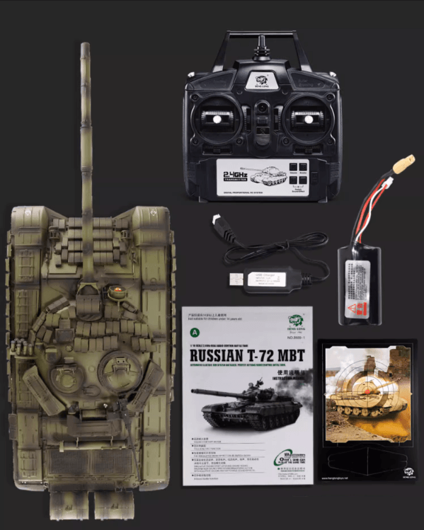 Henglong Remote Control Main Battle T70 Tank Metal Military Model Electric Armored Combat Vehicle - Drift RC Model