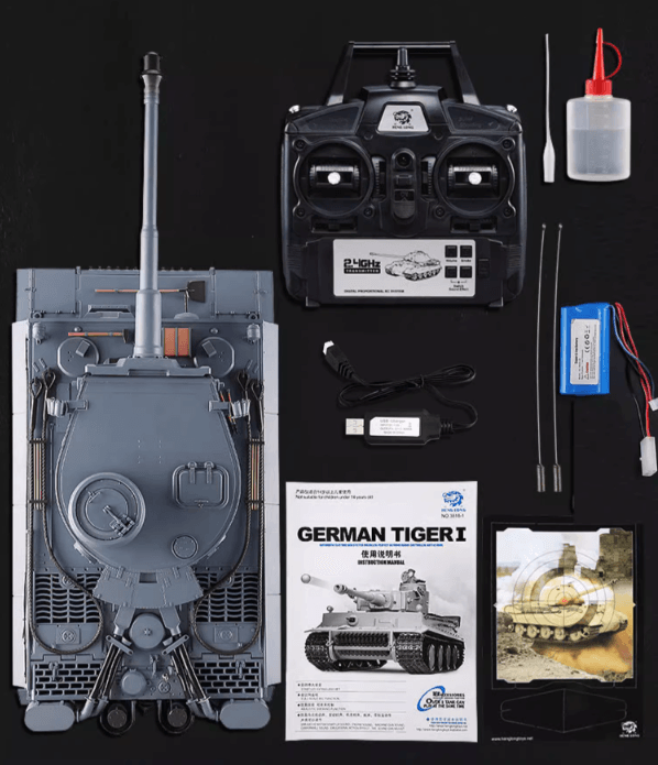 Henglong Metal Remote Control Tank Tiger One Tracked Wireless Electric Battle - Drift RC Model