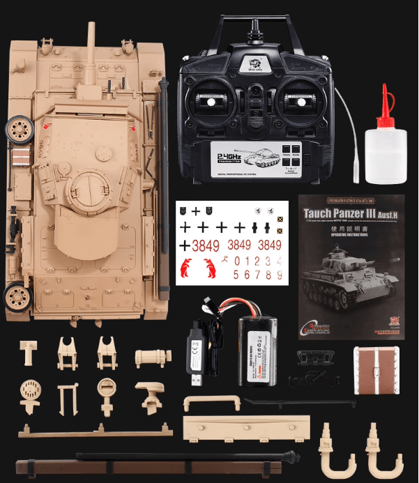 Henglong Remote Control Tank German No. 3 H Type 3849 Metal Electric Model - Drift RC Model