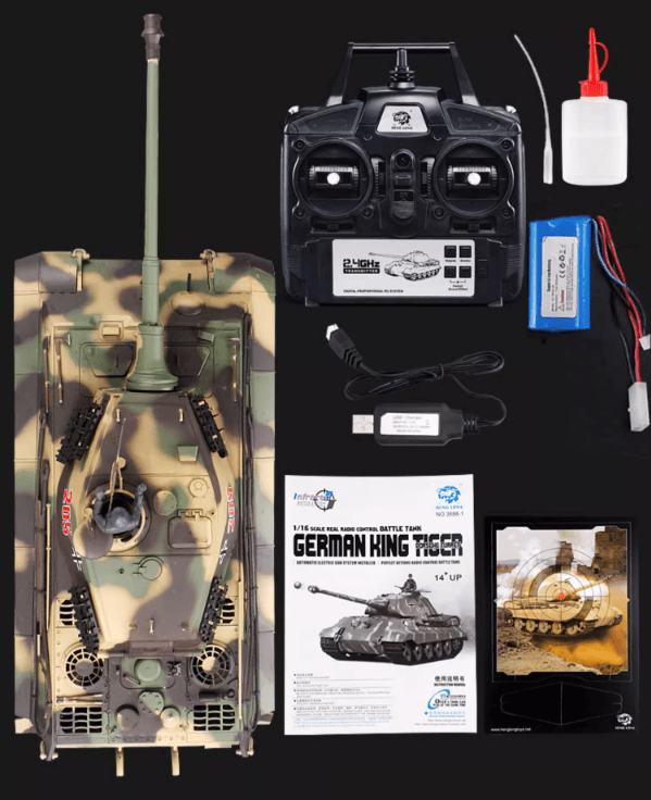 Henglong Remote Control Tank Metal Professional Electric Charging Crawler Off-road Military Tank Model - Drift RC Model