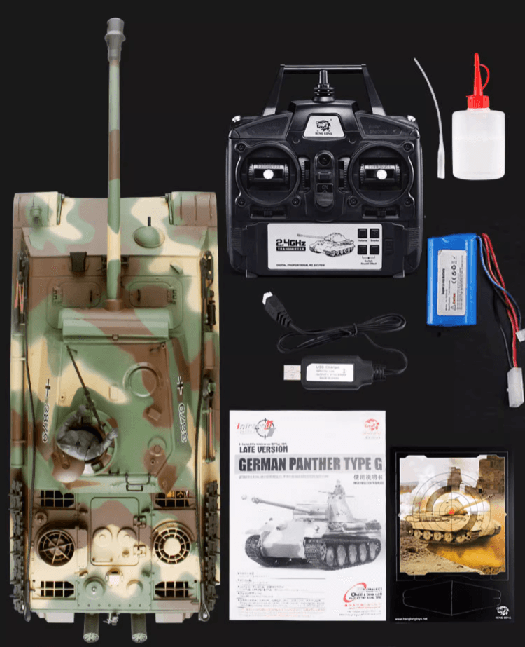 Henglong Remote Control Metal Tank 3879 German Panther G-type Military Model Boy Electric Remote Control Car - Drift RC Model