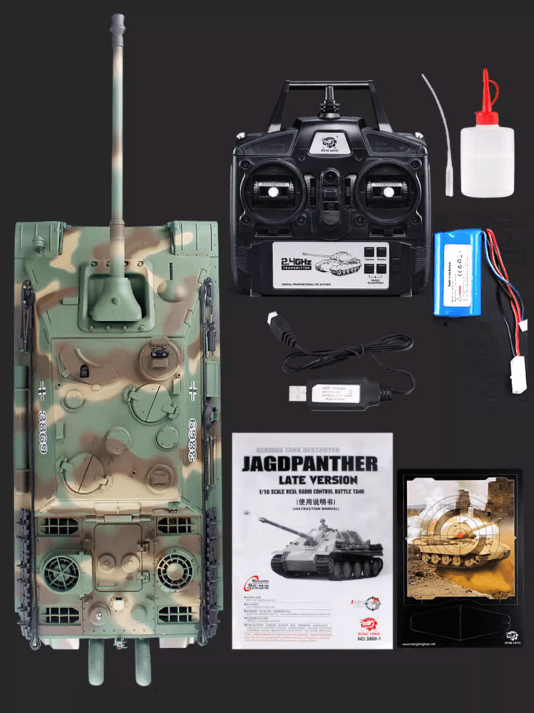 Henglong Remote Control Metal Tank German Cheetah Fighter 3869 Military Electric Model - Drift RC Model