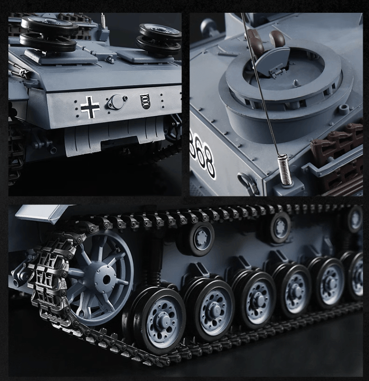 Henglong Remote Control Tank Metal Battle 3868-1 Military Model with Assault Gun - Drift RC Model