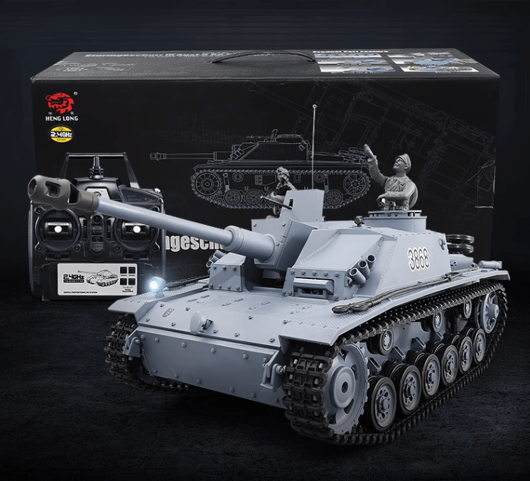 WWII German RC Tank StuG III Ausf.F/8 Sturmgeschütz III Remote Control Tank Metal Battle Military Model with Assault Gun - Drift RC Model