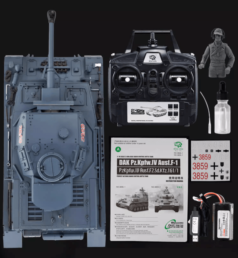 WWII German RC Tank Panzer IV Type F2 Panzerkampfwagen IV Ausf. F2 Remote Control Tank Metal Electric Model - Drift RC Model