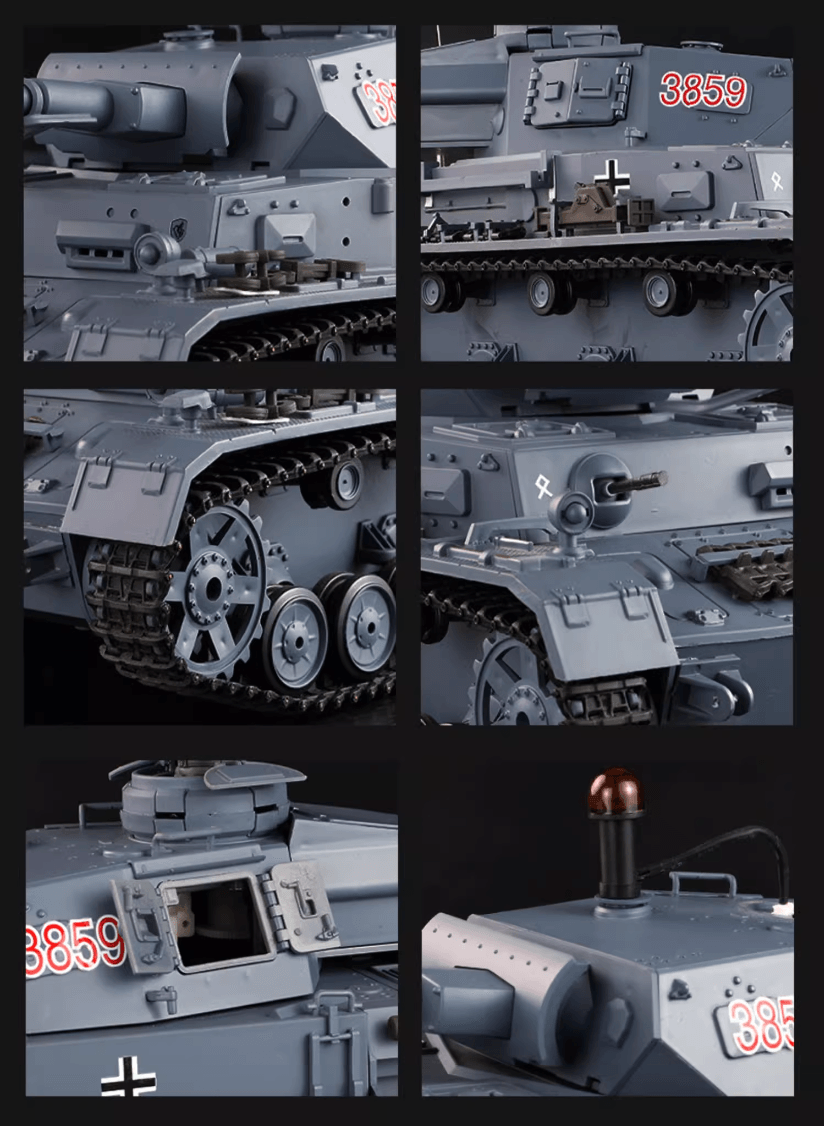 WWII German RC Tank Panzer IV Type F2 Panzerkampfwagen IV Ausf. F2 Remote Control Tank Metal Electric Model - Drift RC Model