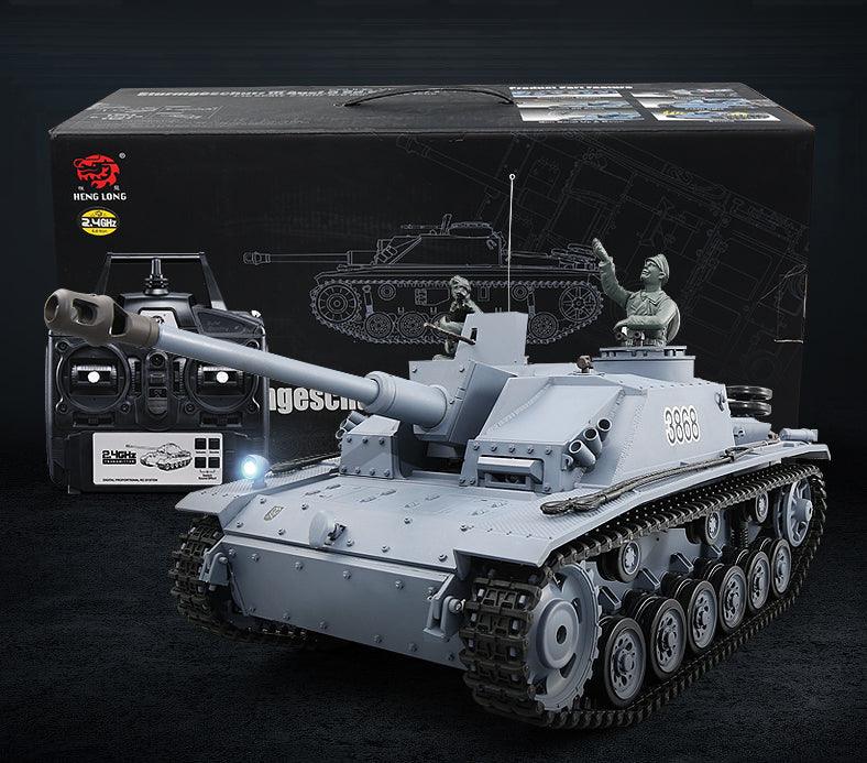 WWII German RC Tank StuG III Ausf.F/8 Sturmgeschütz III Remote Control Tank Metal Battle Military Model with Assault Gun - Drift RC Model